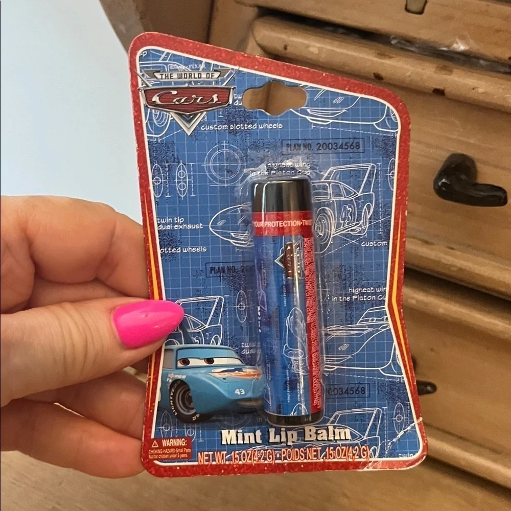 Disney Pixar CARS Lip Balm Lot of 3 Single Packs Mint & Apple New Sealed